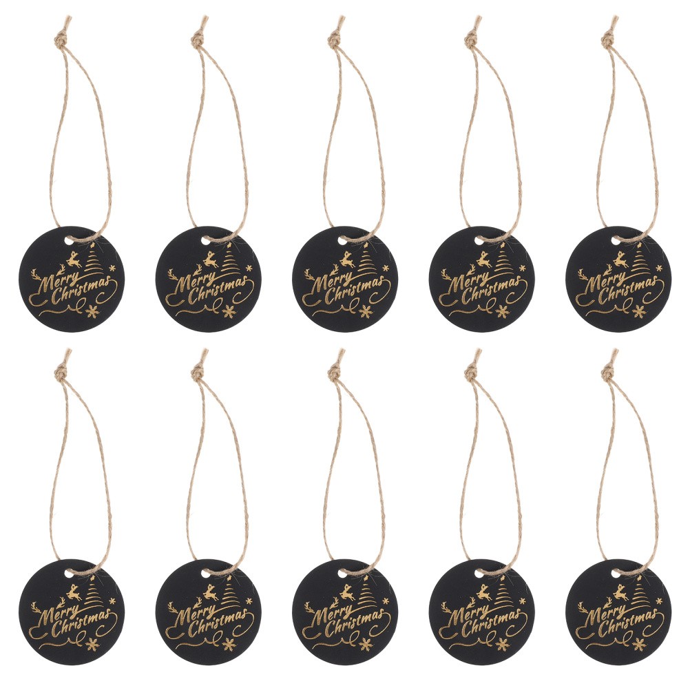 100Pcs Black Paper Gift Tags for Christmas Durable Decorative Hanging Tags
