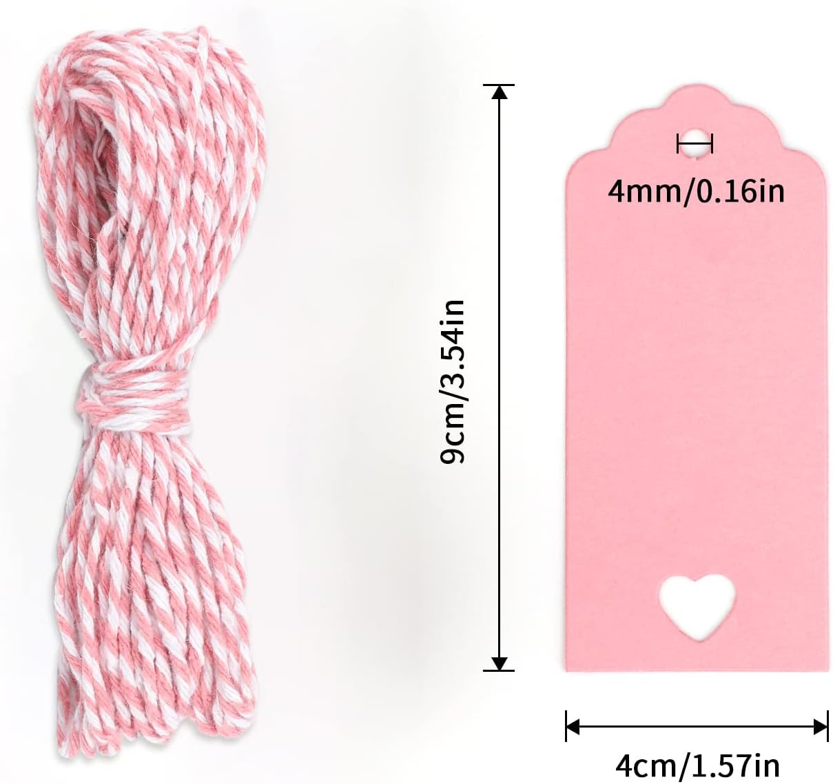 100PCS Kraft Paper Gift Tags Hollow Heart Wedding Favor Tags with Twine for Moth