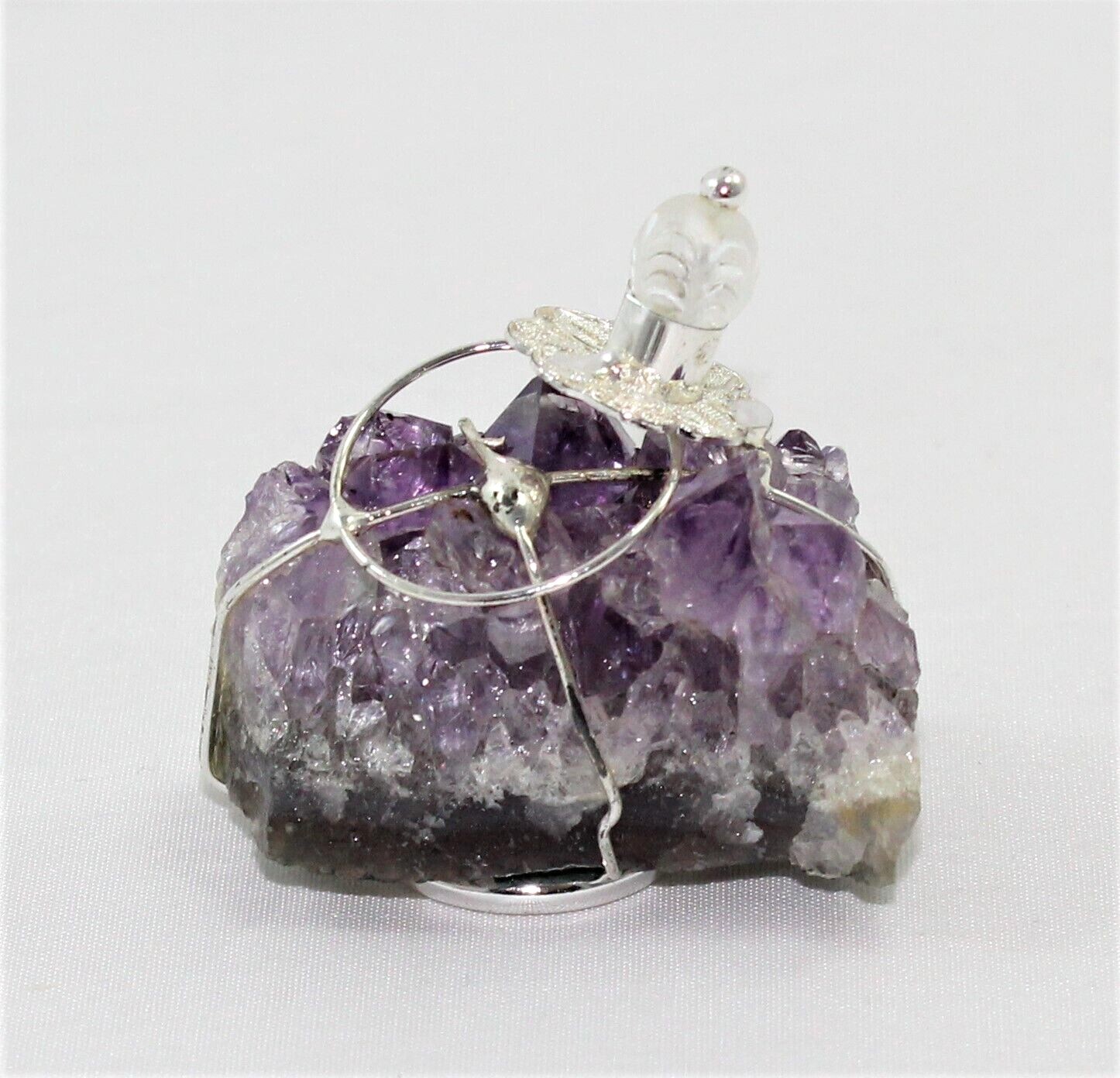 10 Birth Baptism Birthday Favor Silver Filigree and Amethyst