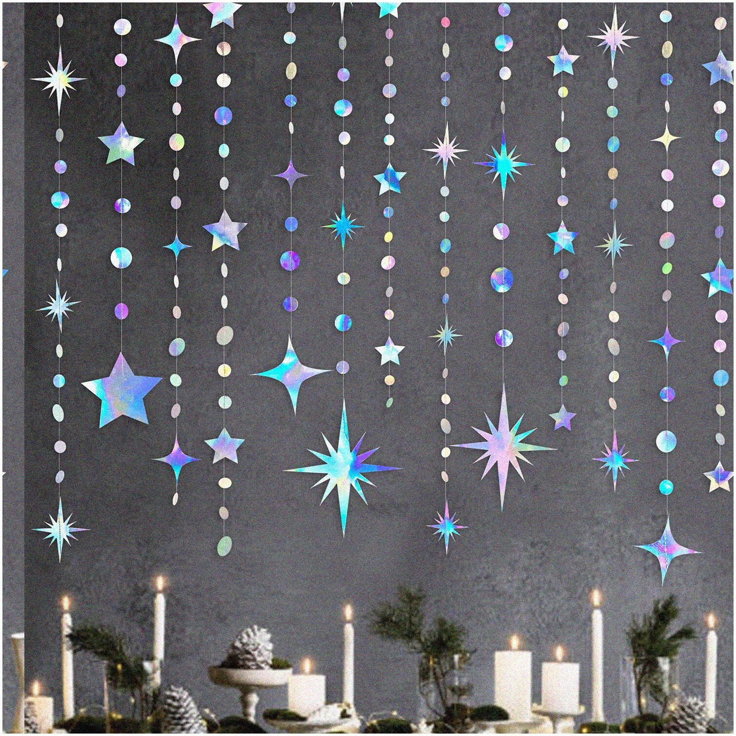 Iridescent Dot Garland and Cutouts for Events