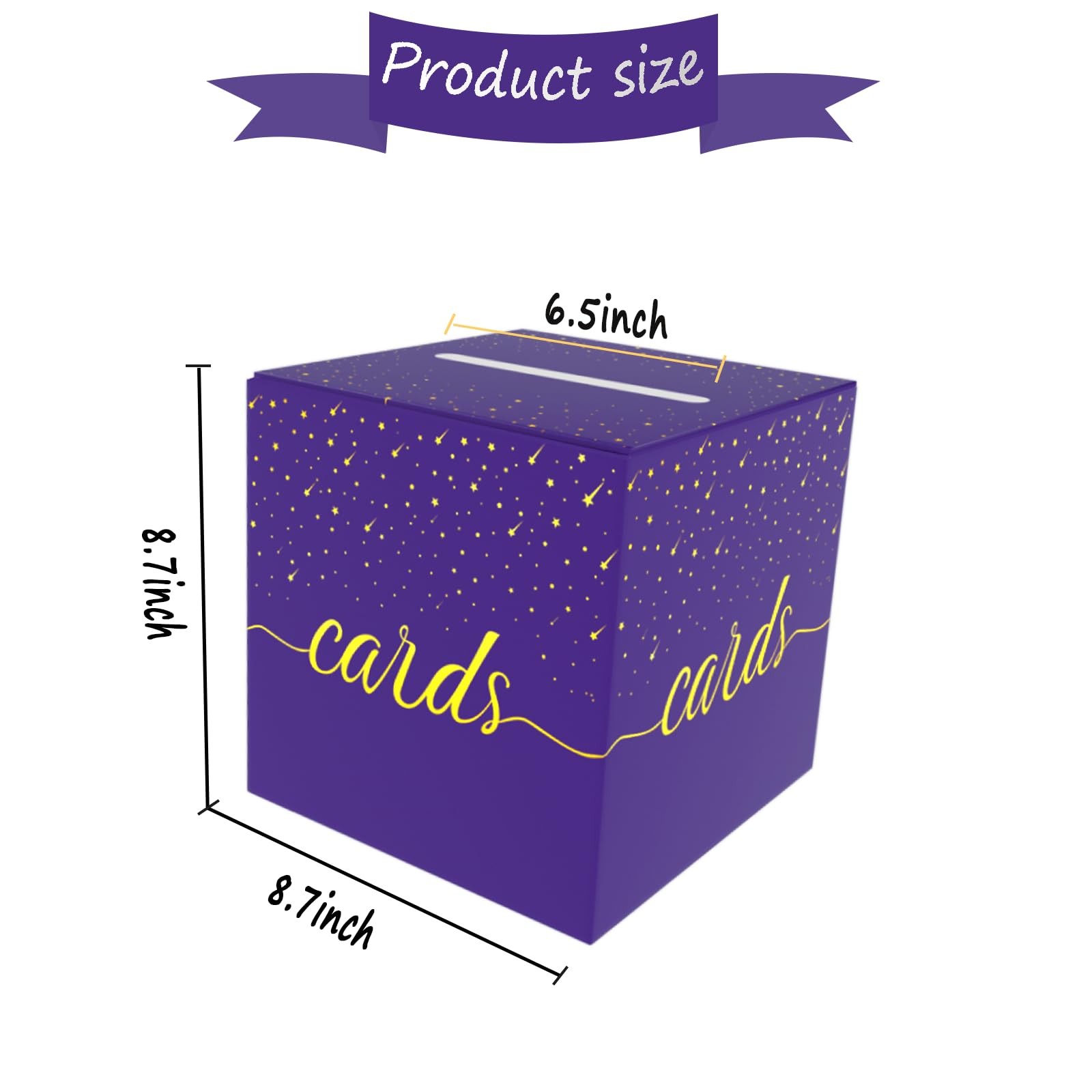 OLIVBIN Purple Card Box, Wedding 8.7 x x inches, and Gold