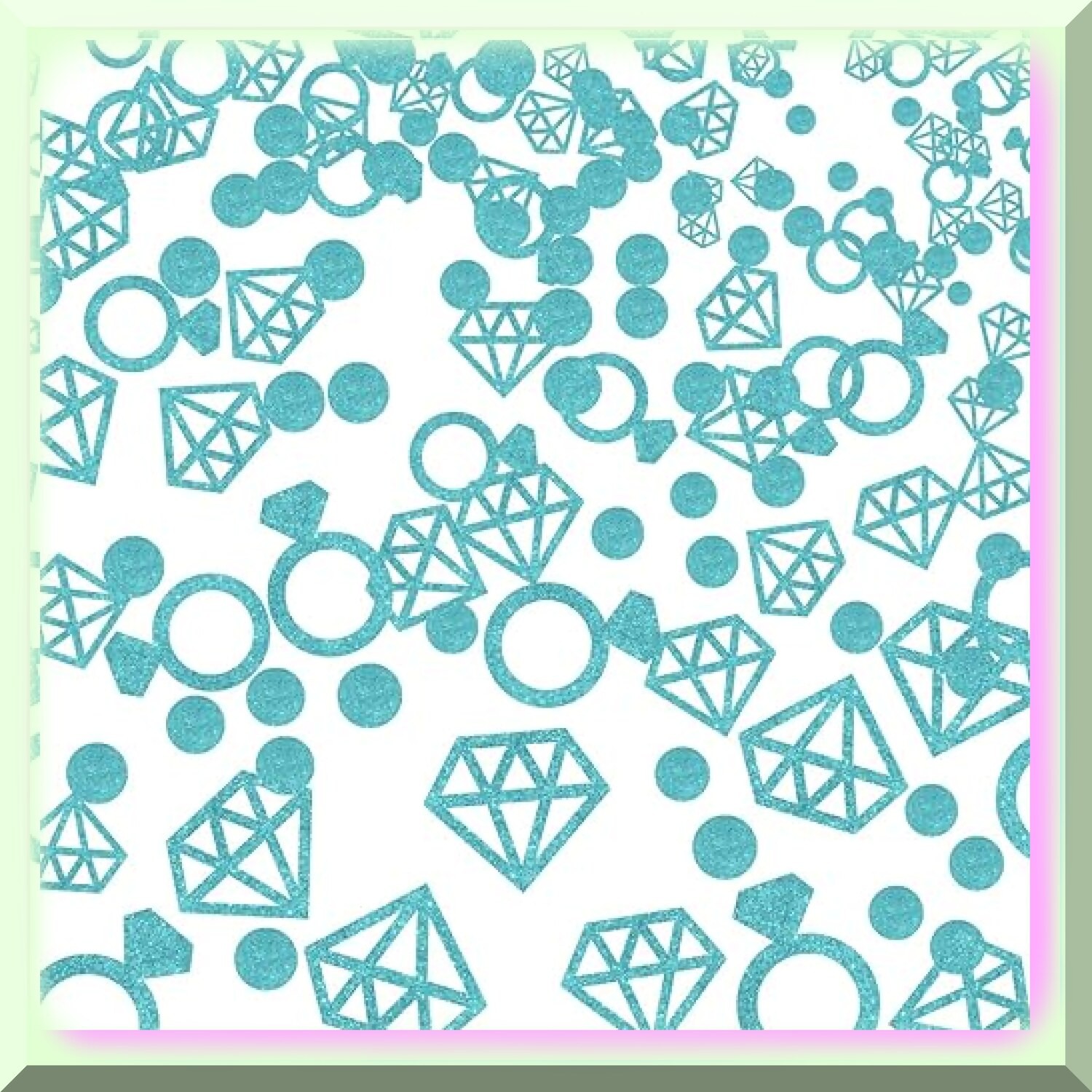 Teal Diamond Ring Confetti for Parties