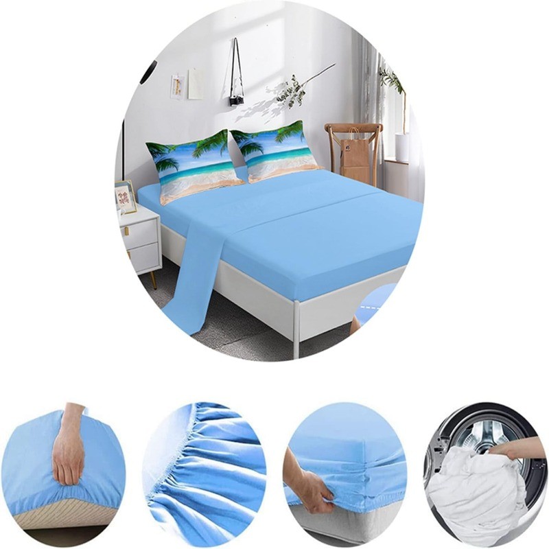 Ocean Comforter Queen Size 6 Pieces Beach Bed in a Bag Set Tropical Pal