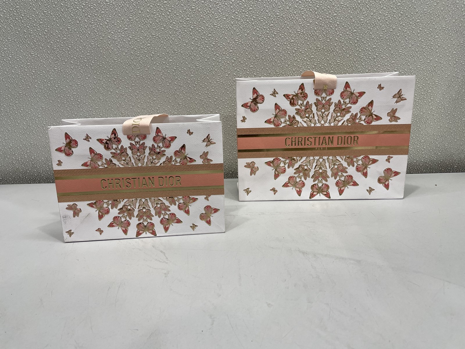 Lot Of 2 Christian Dior Limited Edition Butterfly Gift Bag 10x3x7 & 7x5x3