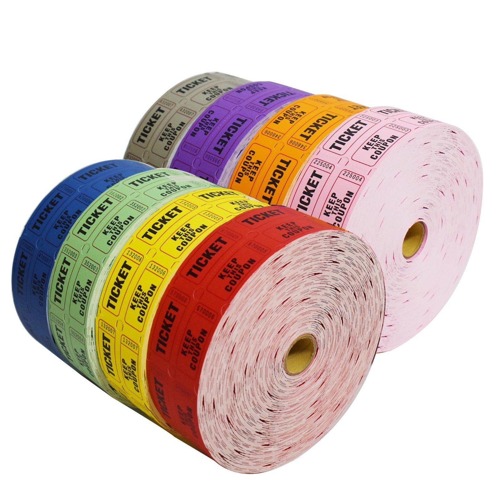 2000 Double Roll Raffle Tickets – 8 Color Set, 50/50 Event Fundraising Supplies