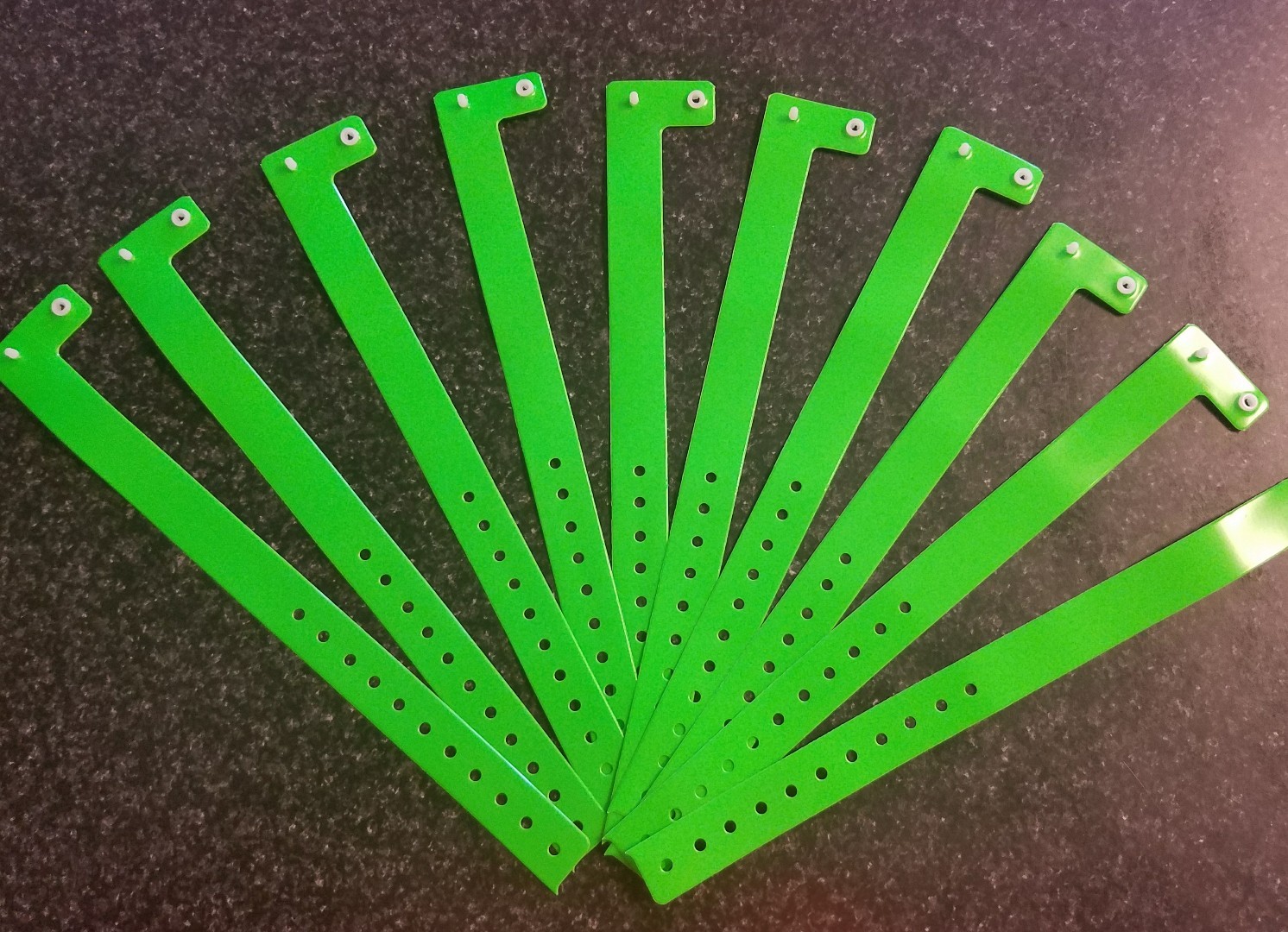 25 3/4″ NEON GREEN PLASTIC/ VINYL WRISTBANDS, WRISTBANDS FOR EVENTS,