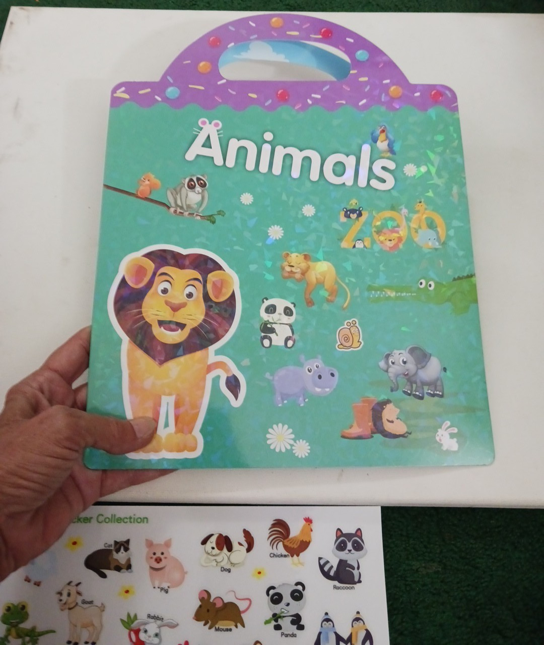 Sticker album books for Kids. re-usable waterproof Animal stickers. lot of 6