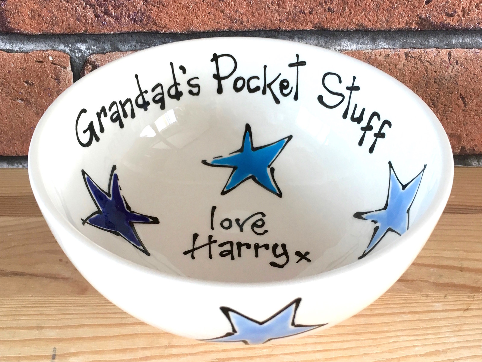 Personalised Handpainted Ceramic Bowl Choose Colour Design Text Gift Present