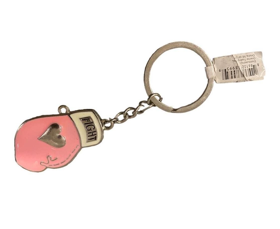 5 FIGHT Pink Boxing Glove Breast Cancer Awareness Key chains