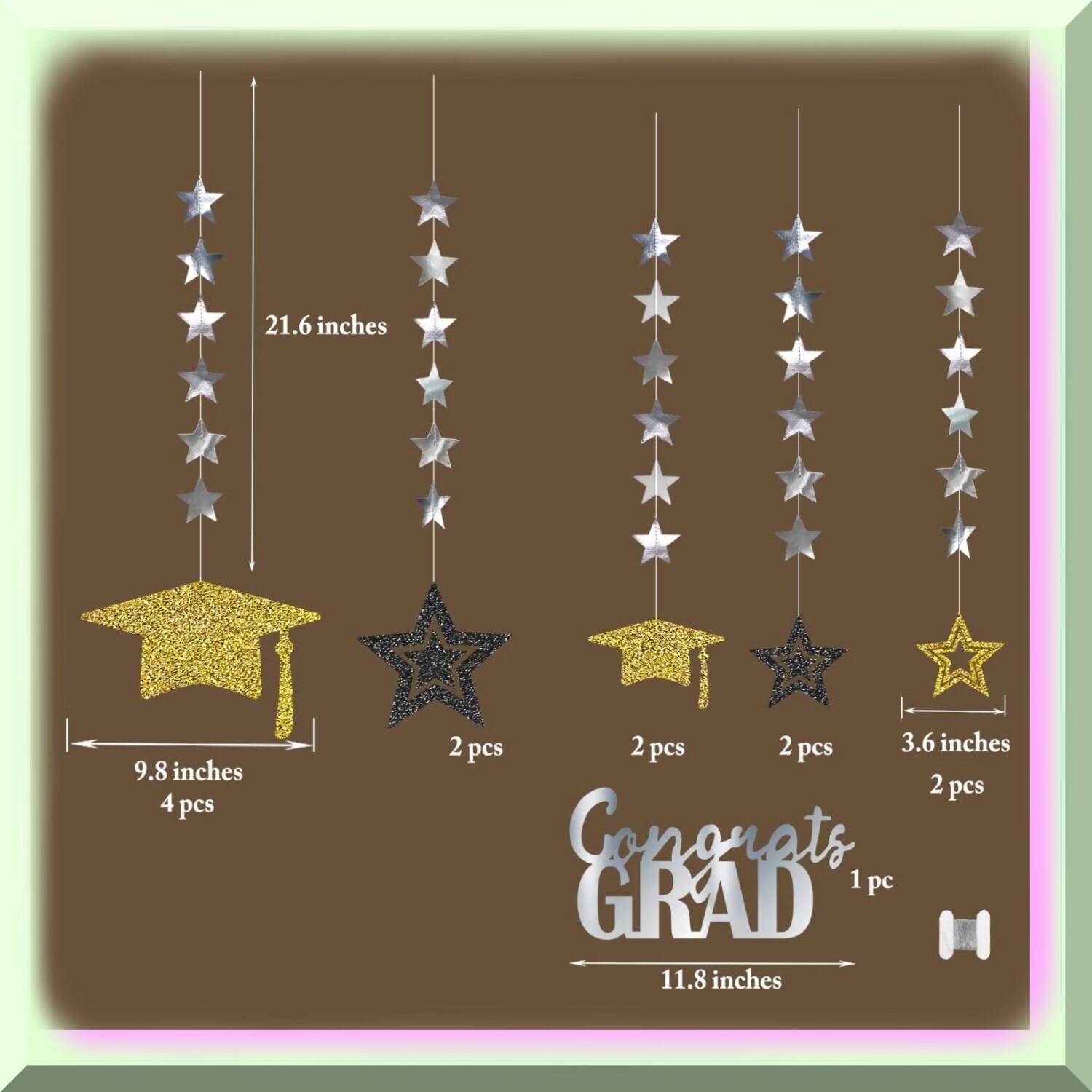 Starry Night Graduation Party Decorations Banner and Garland Set