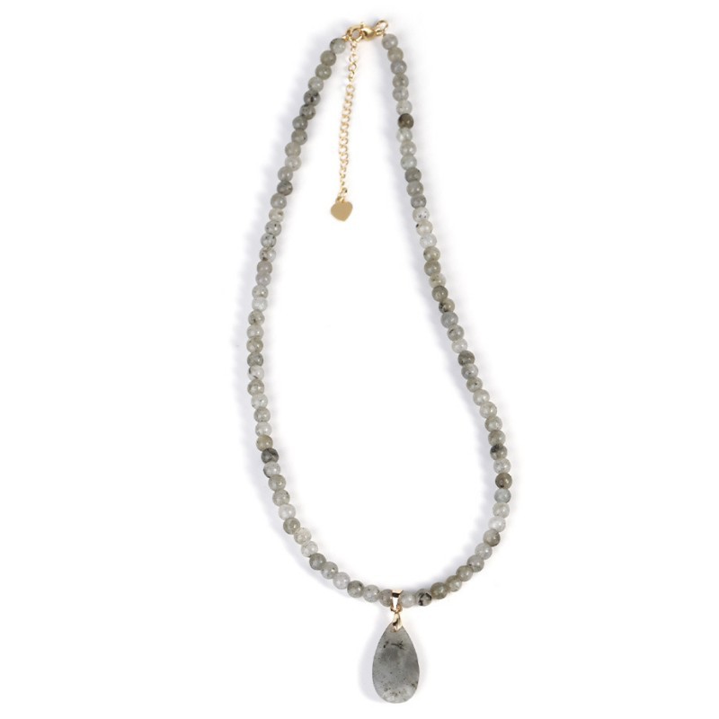 Multi-Style Beaded Choker Necklace Teardrop Pendant Healing Stone Jewelry Gift