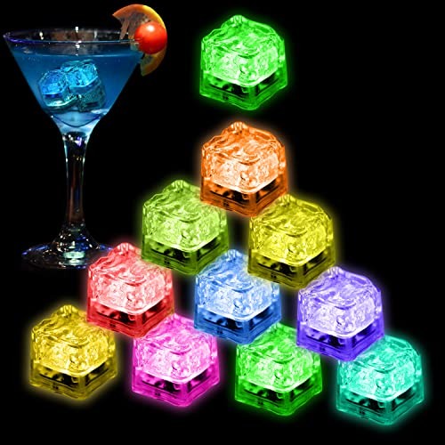 Light Up Ice Cubes 120 Pack,Color Changing Led Ice Cubes Multicolor -120 Pack