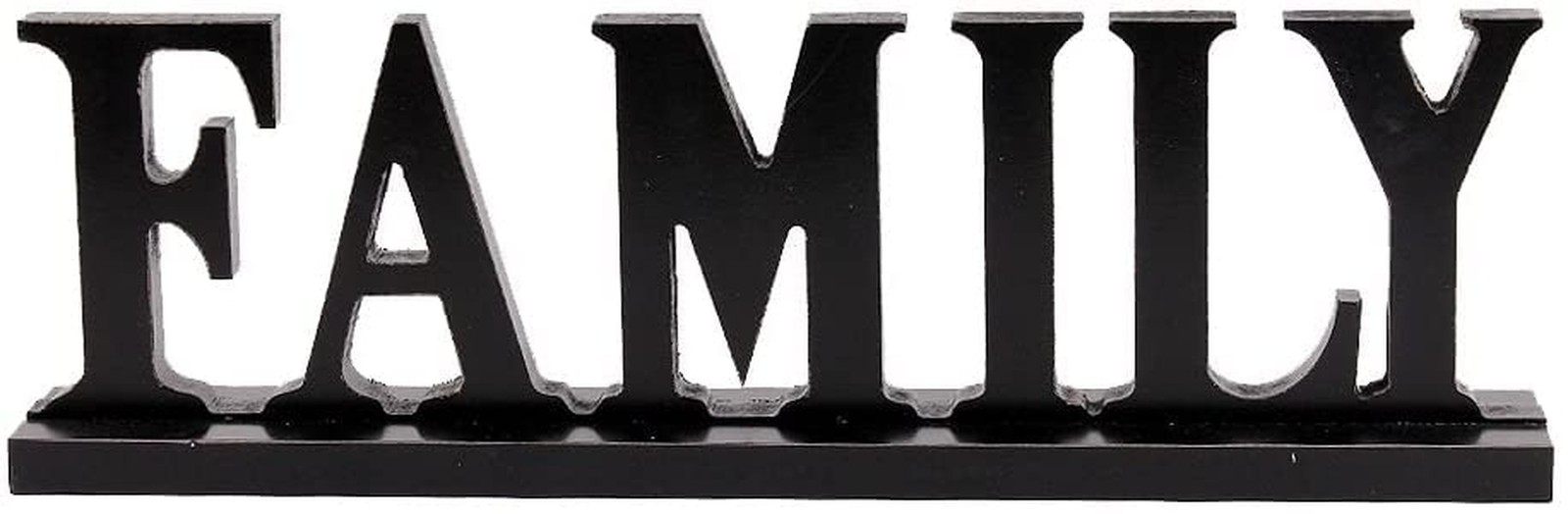 Morning View Wooden Family Sign Decor Black Free Standing Letters Cutout Wood…