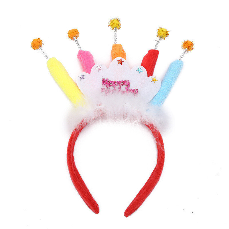 2Pack Kids Birthday Party Girls Cake Hairband Ear Hair Band Party Accessories