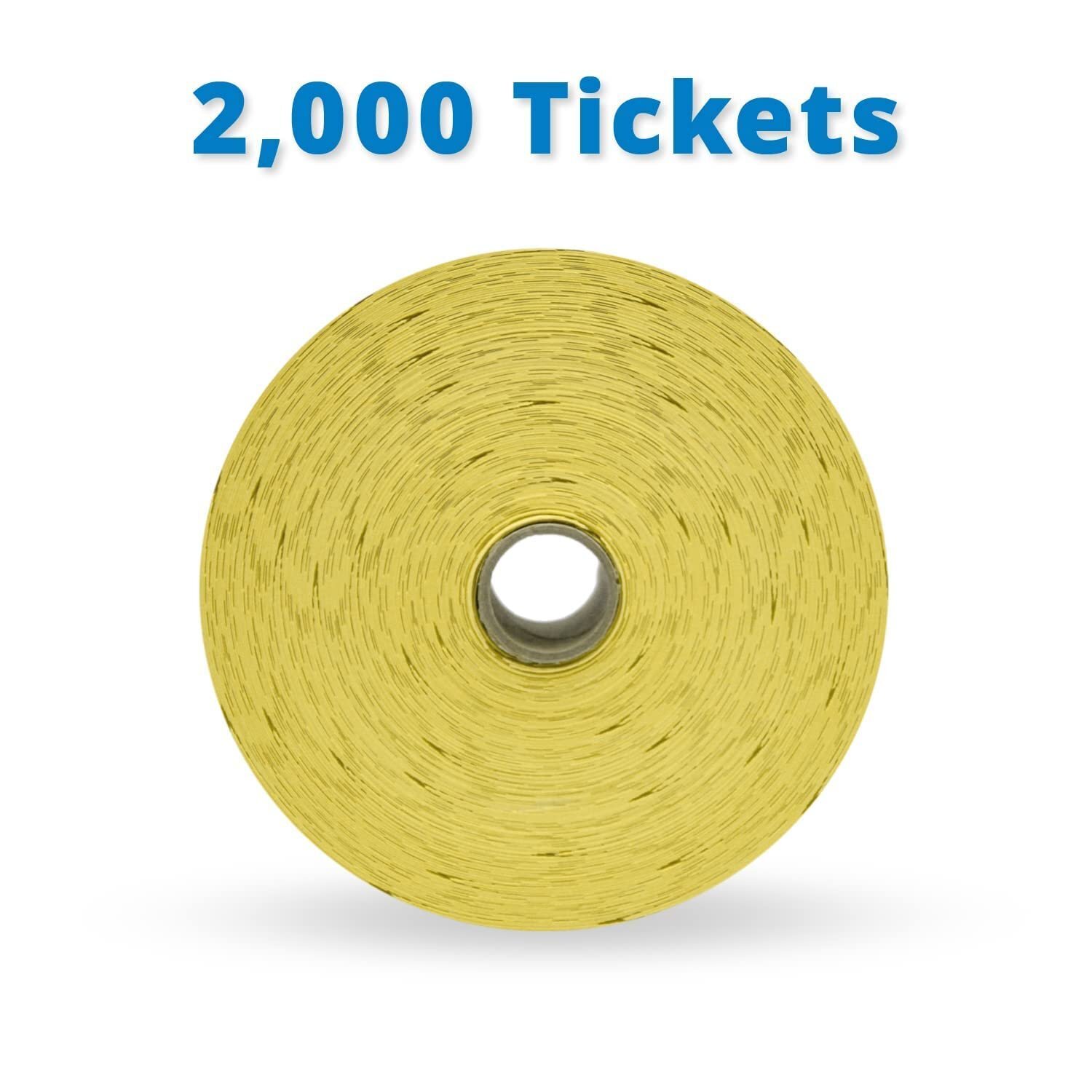 Indiana Ticket Co. 2,000 Yellow Double Roll Raffle Tickets – Premium Quality 2×2