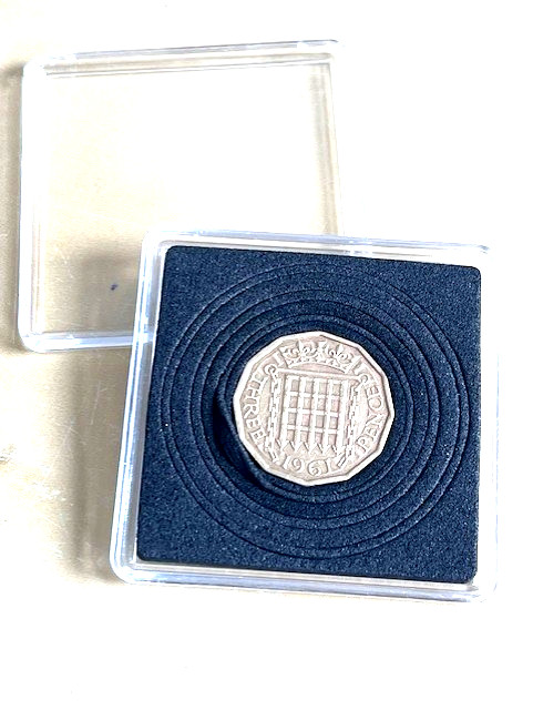 Unusual 65th Birthday Gift-1961 British UK Birth threepence – RETIREMENT GIFT