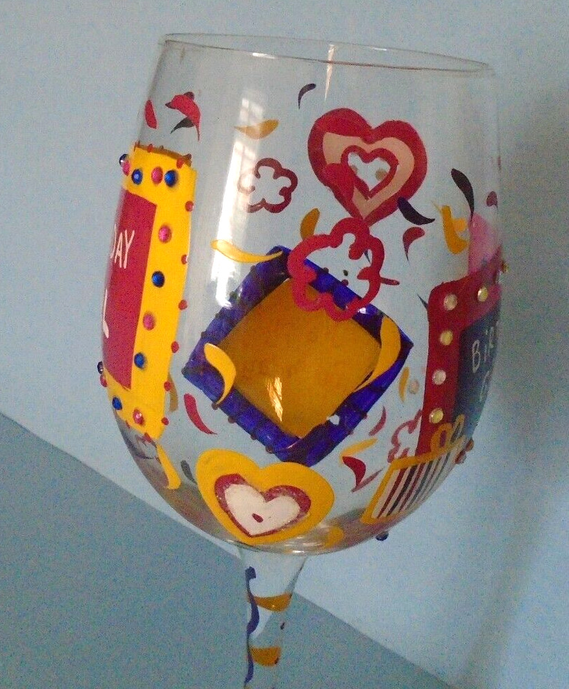 Birthday Girl Wine Glass Birthday Party Gift Lolita Brand Hand-Painted