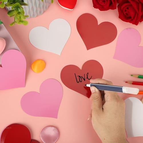 54 Pcs Paper Heart Cutouts, Double Printed Valentine’s Day Cutouts 3.9 Small