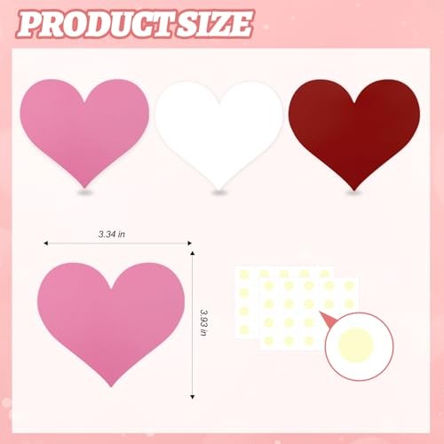54 Pcs Paper Heart Cutouts, Double Printed Valentine’s Day Cutouts 3.9 Small