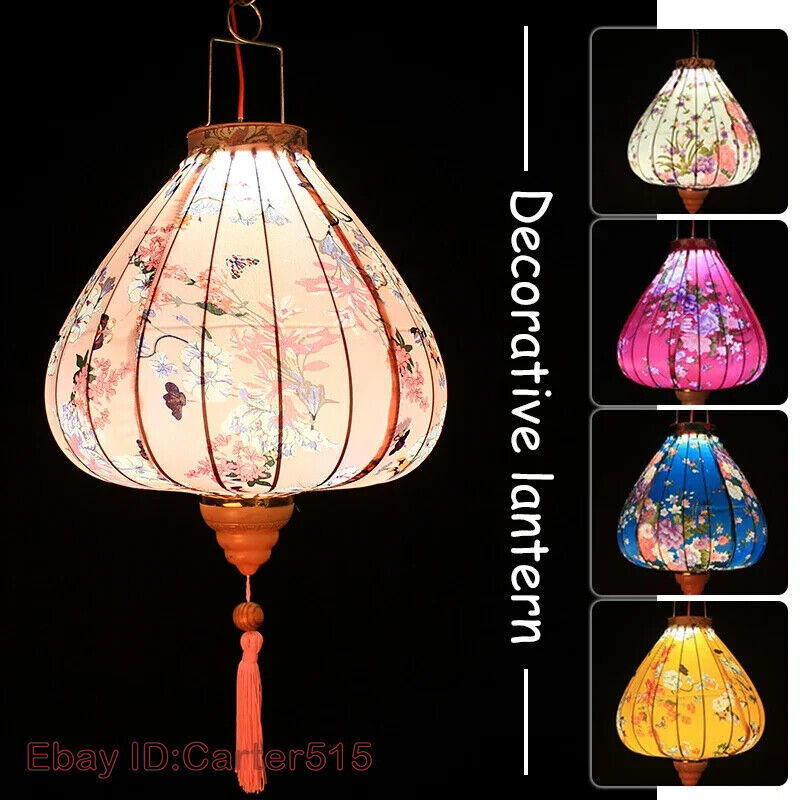Chinese Lantern Traditional Silk Lantern Balcony Party New Year Hanging Lanterns