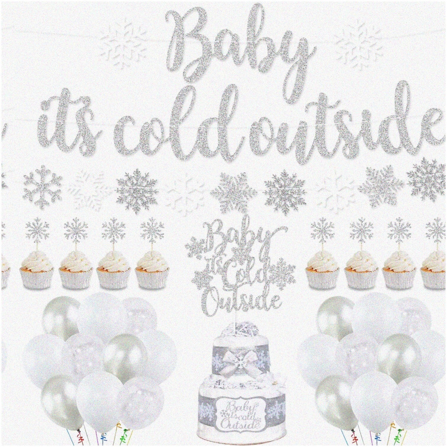 Winter Celebration Kit with Snowflake Decorations