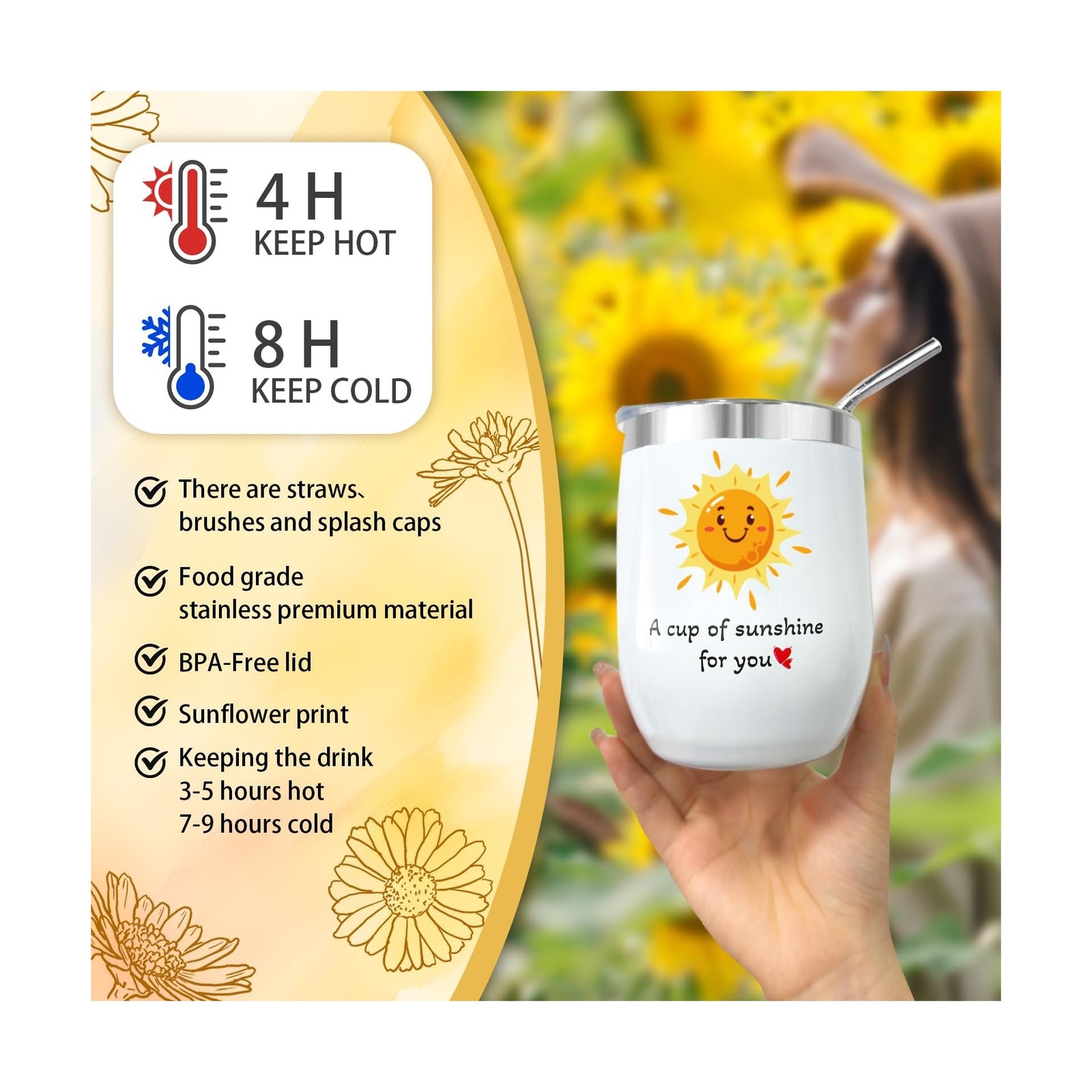 Birthday Gifts for Women, Sunflower Self-Care Package, Sending Suns… Fast Ship