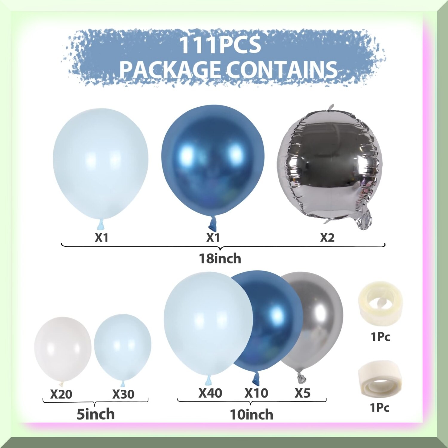Blue Balloon Garland Kit for Celebrations