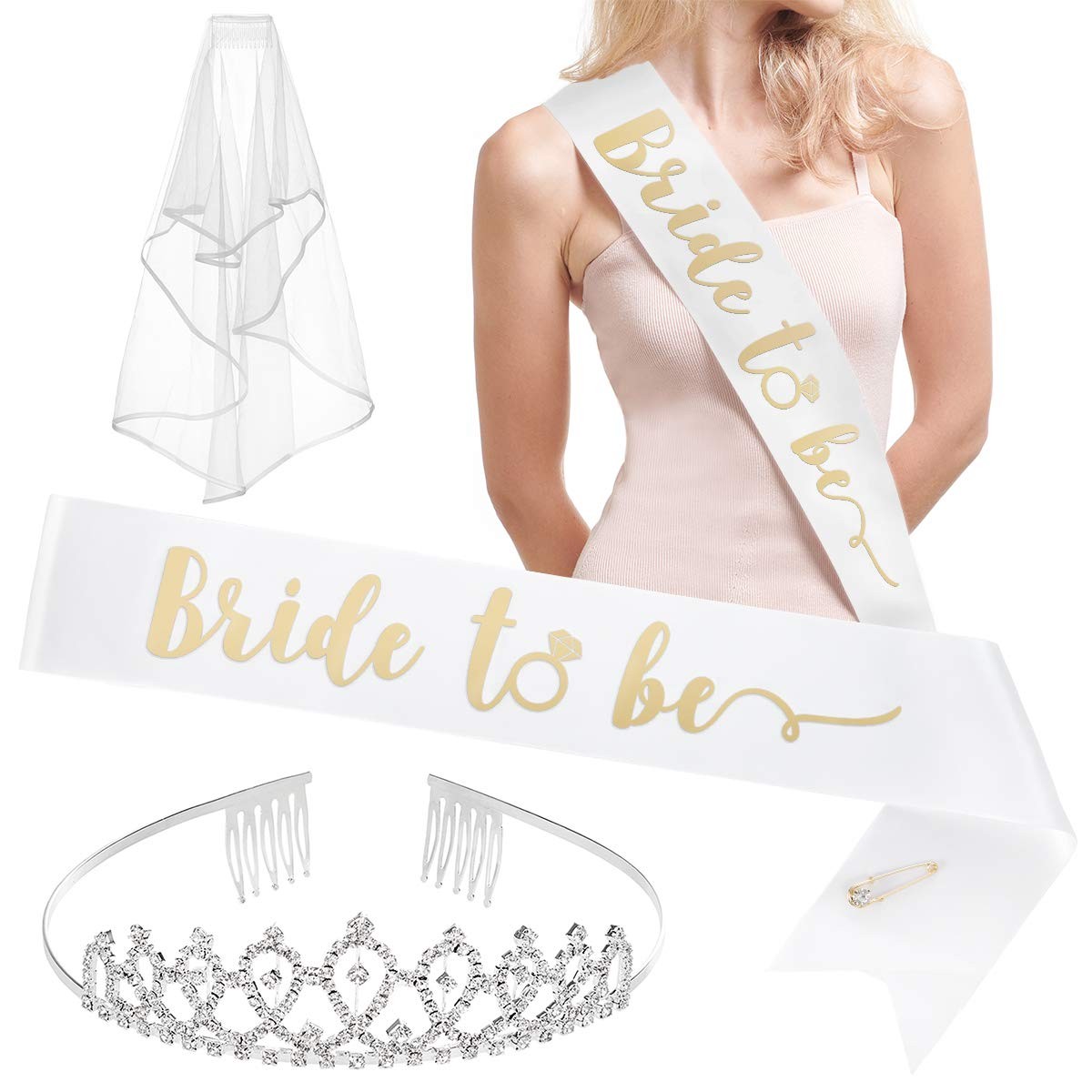 Fetti Bachelorette Party Decorations Kit-Bride To Shower Decorations Rhinestone