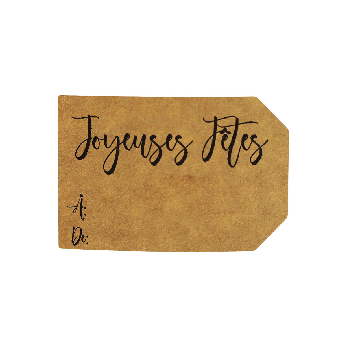 Natural Kraft French Charming Holiday Gift Tags Labels | 2 x 3″ Inch – 100 Pack