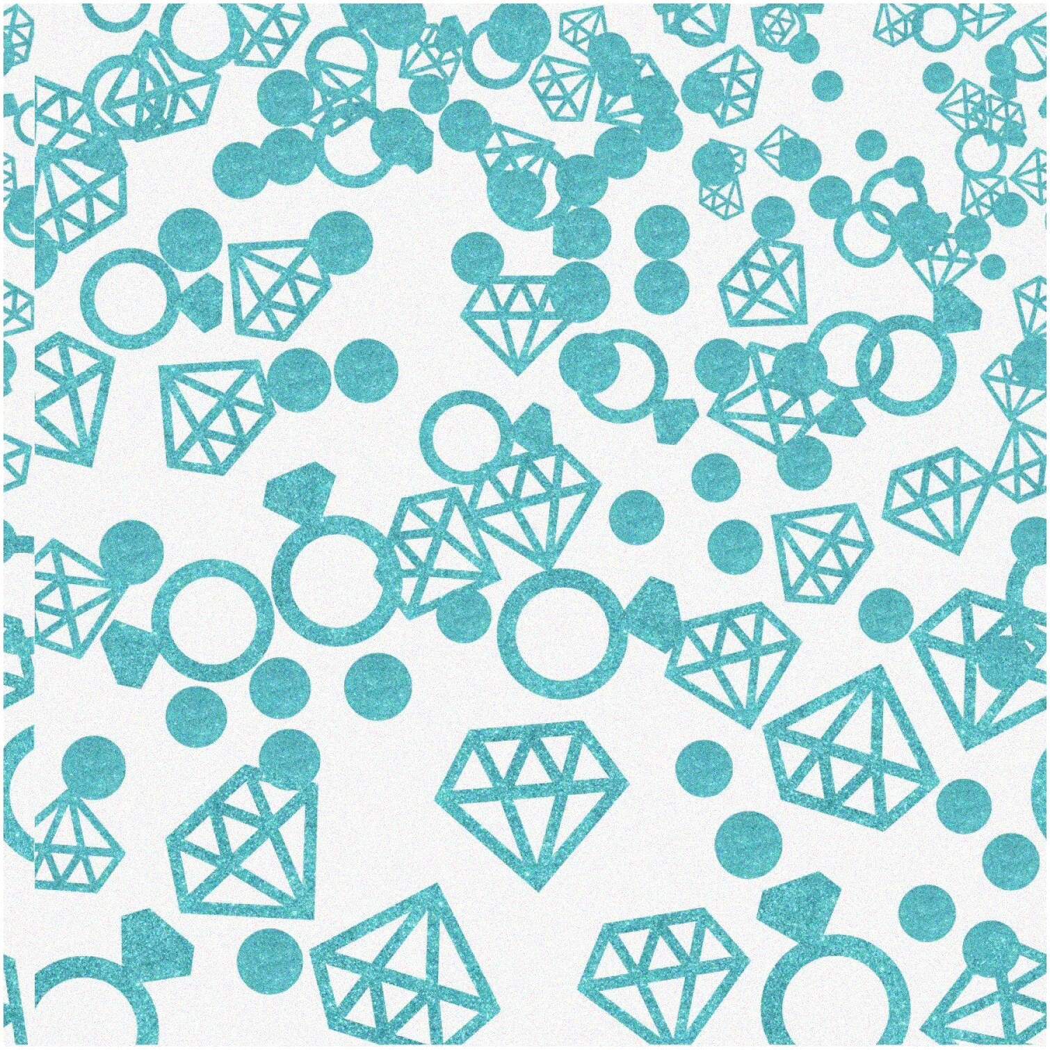 Teal Diamond Ring Confetti for Parties