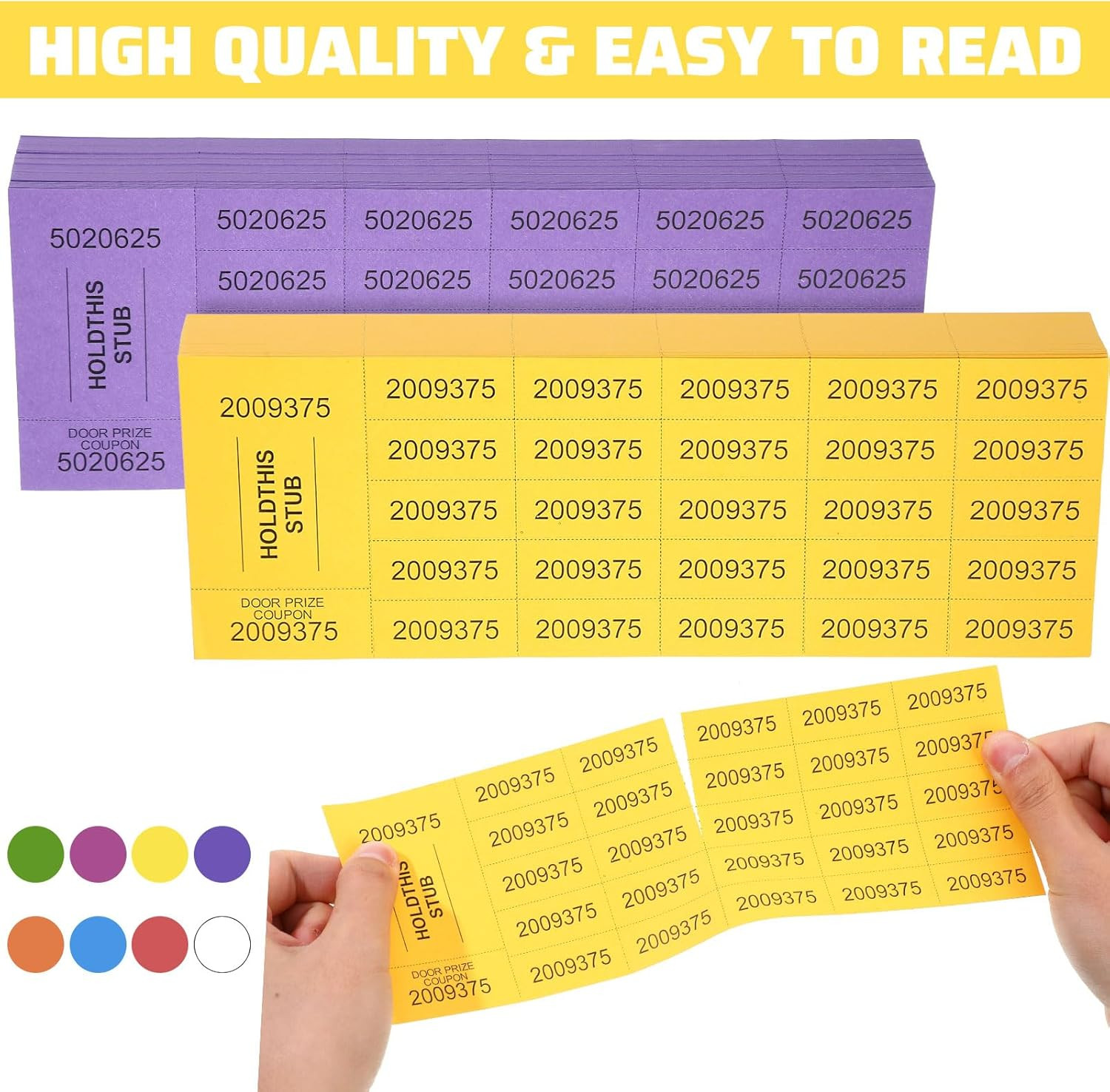 1000 Sheets 25 Bid Raffle Ticket Numbers – Chinese Auction Ticket Sheets for Eve