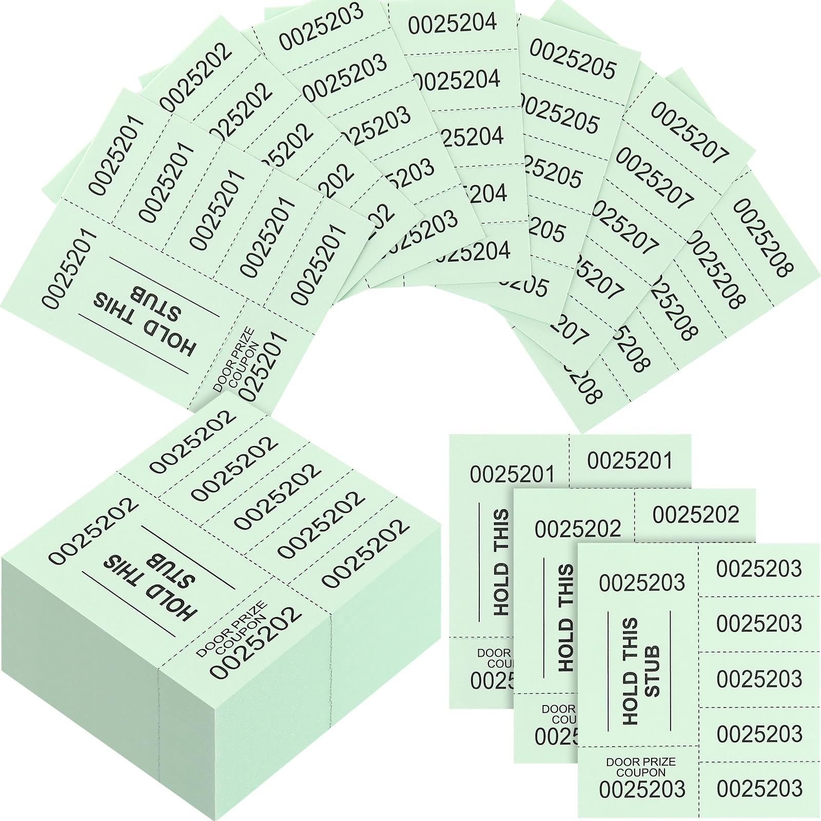 504 Sheets 25 Bid Raffle Ticket Chinese Auction Events Church Basket Orange