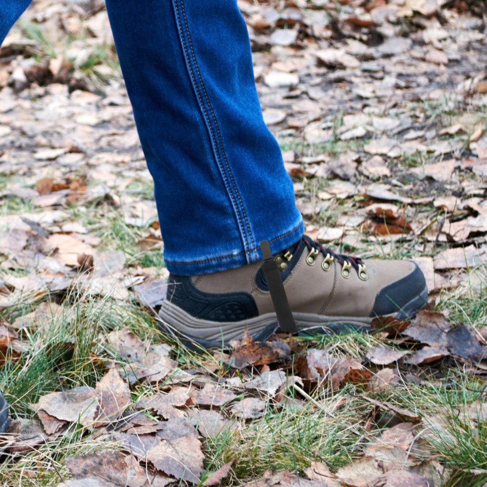 Black Reusable Motorcycle Pant Leg Clips Secure Boot Straps for Outdoor Work