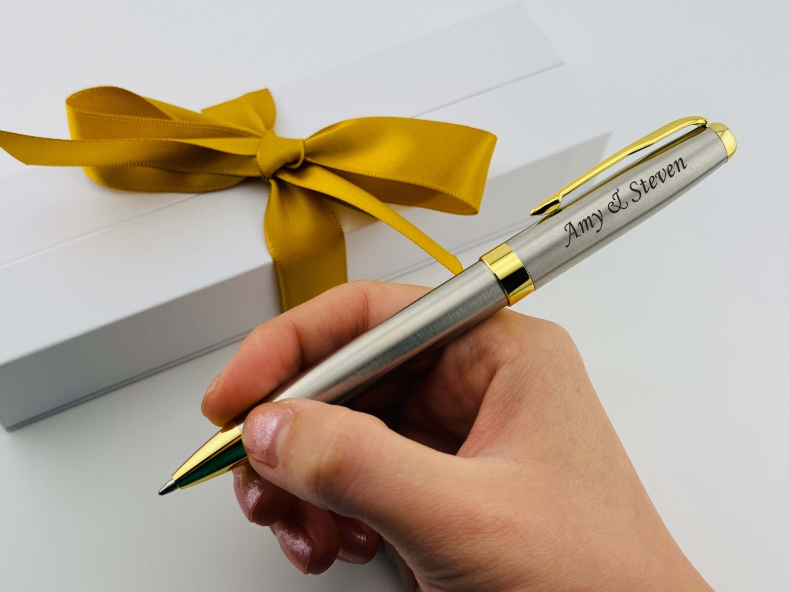 Personalized Pen Set, with Engraved Names, Customized Pens with Box Business Pen