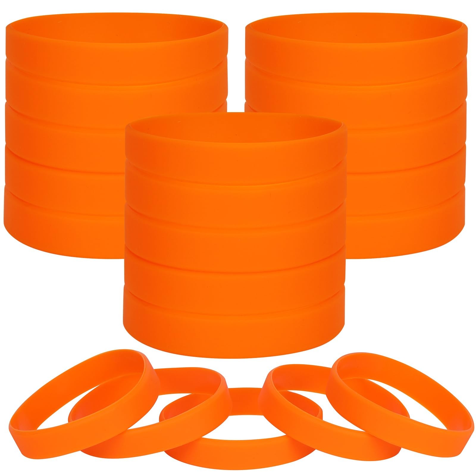 100 PCS Orange Blank Silicone Bracelets, Sports Elastic Wristbands Wholesale …