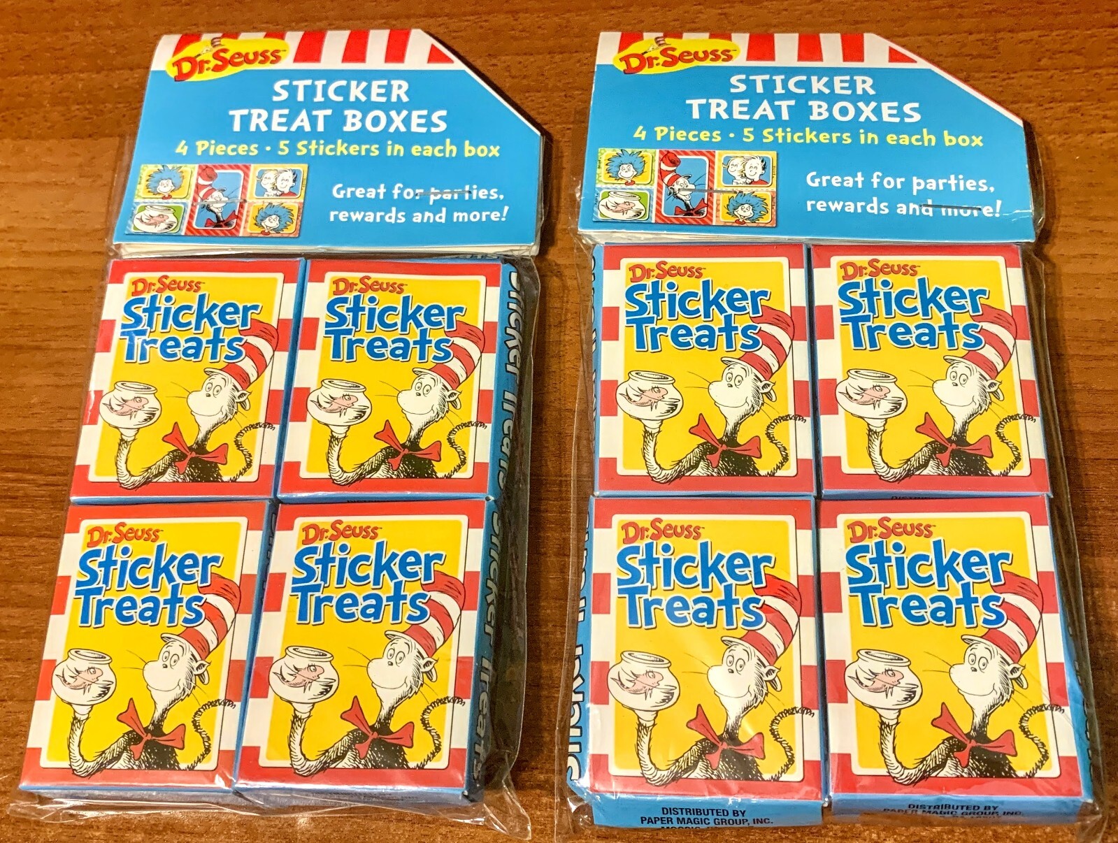NEW! DR SEUSS STICKER TREAT BOXES – 8 TOTAL BOXES 5 STICKERS PER BOX PARTY FAVOR