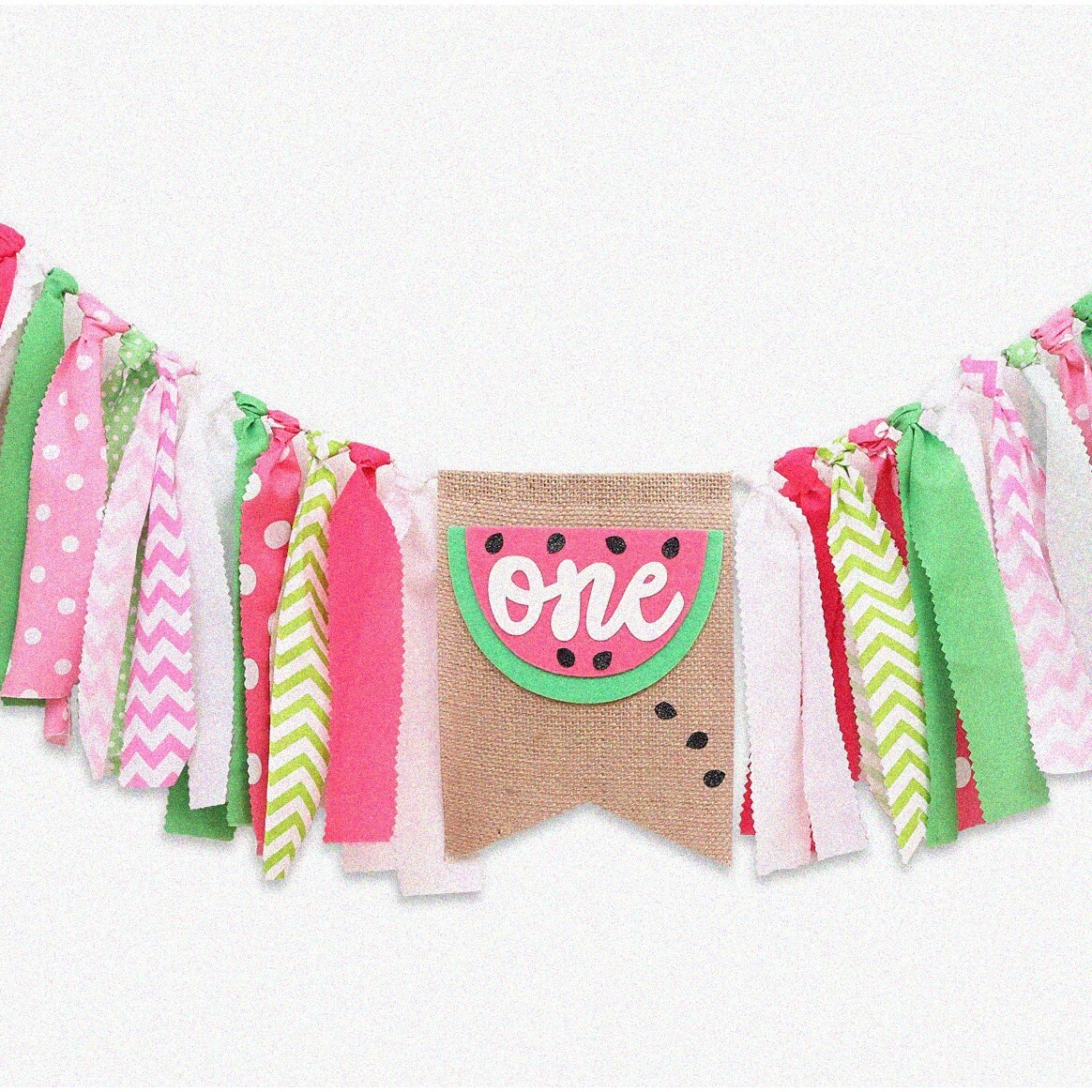 First Birthday Watermelon High Chair Banner
