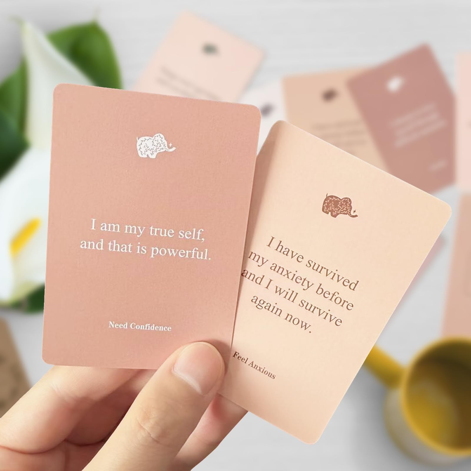 WDphouly Affirmation Cards for Women, 120 Positive A6, pink
