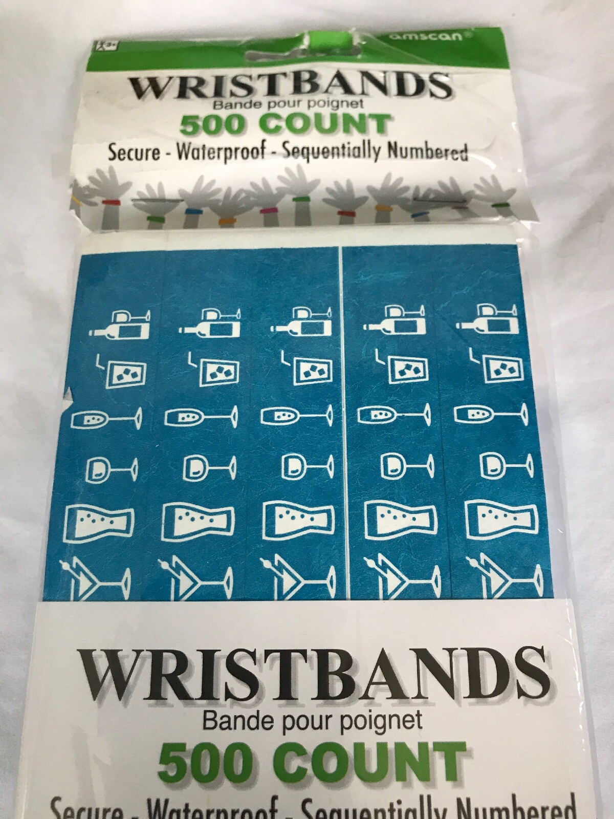 NEW Blue Drinking Age +21 Event Wristbands 500 Count Secure Waterproof