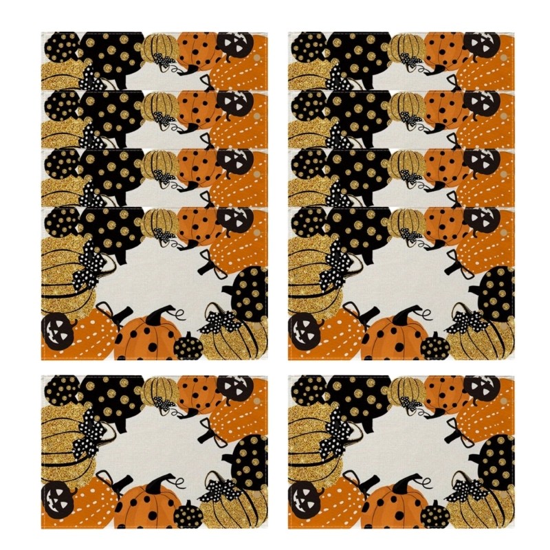 Pack of 10 Eerie Pumpkin Halloween Tablecloth for Home Dinner Party Decoration