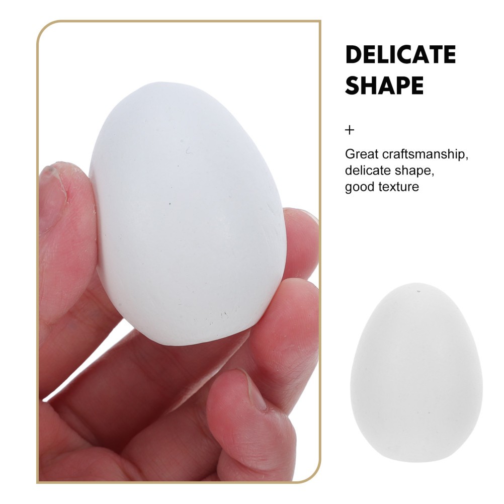 8Pcs White Wooden Easter Eggs for DIY Painting Durable Faux Egg Crafts