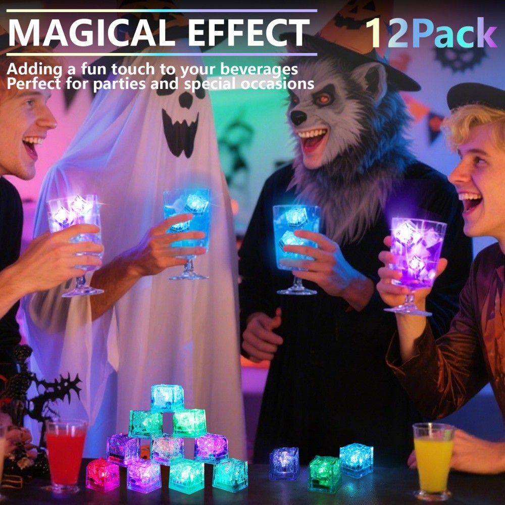 Waterproof LED Light Up Ice Cubes for Bar Wine Wedding Swimming Pool Decoration