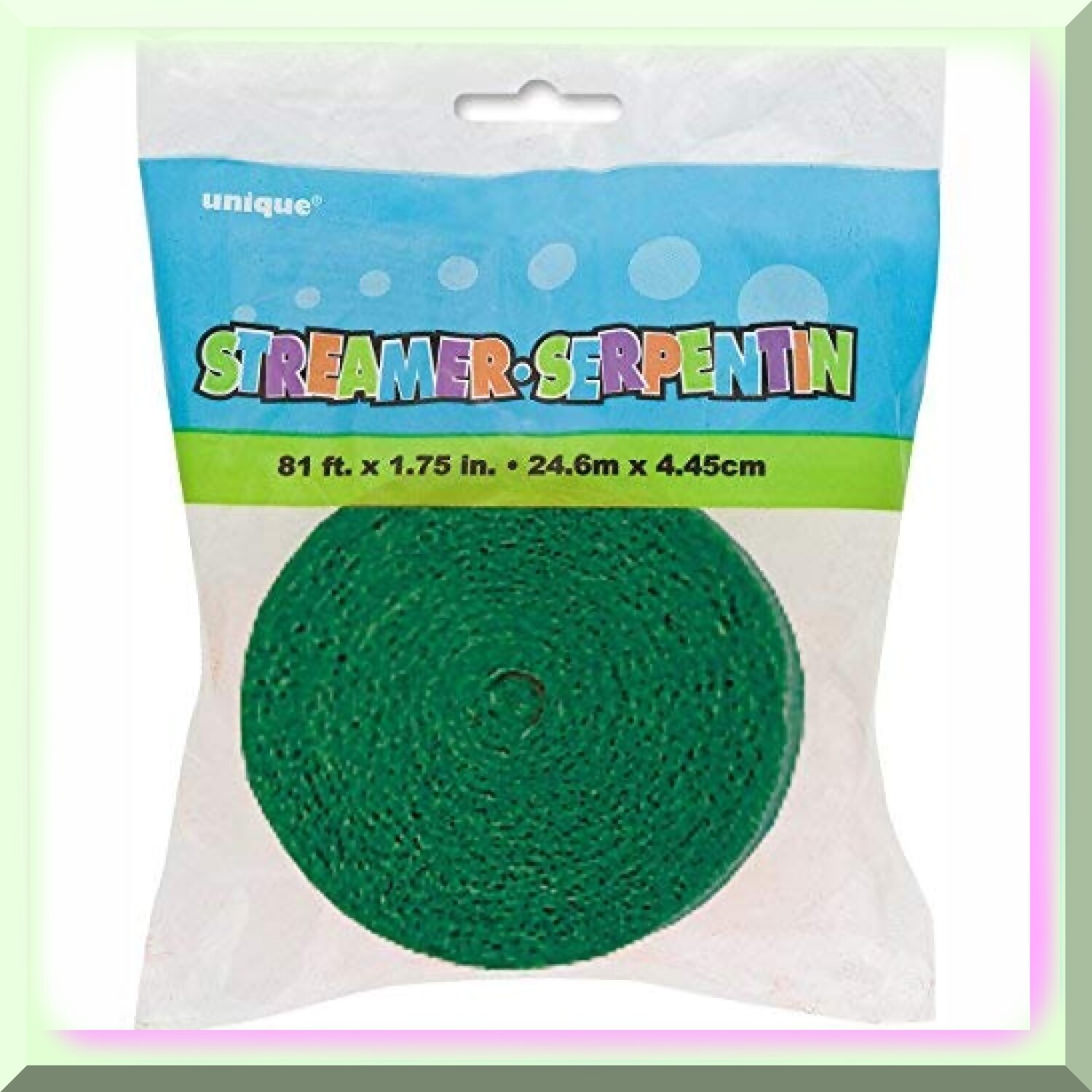 Emerald Crepe Paper Streamer for Celebrations
