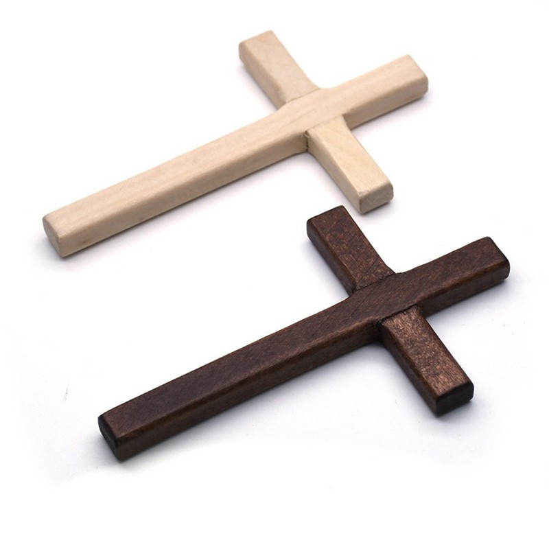 Christian Wooden Cross 12cm(4.7in) Hanging Wall Large Long Crucifix Two CoTTWO