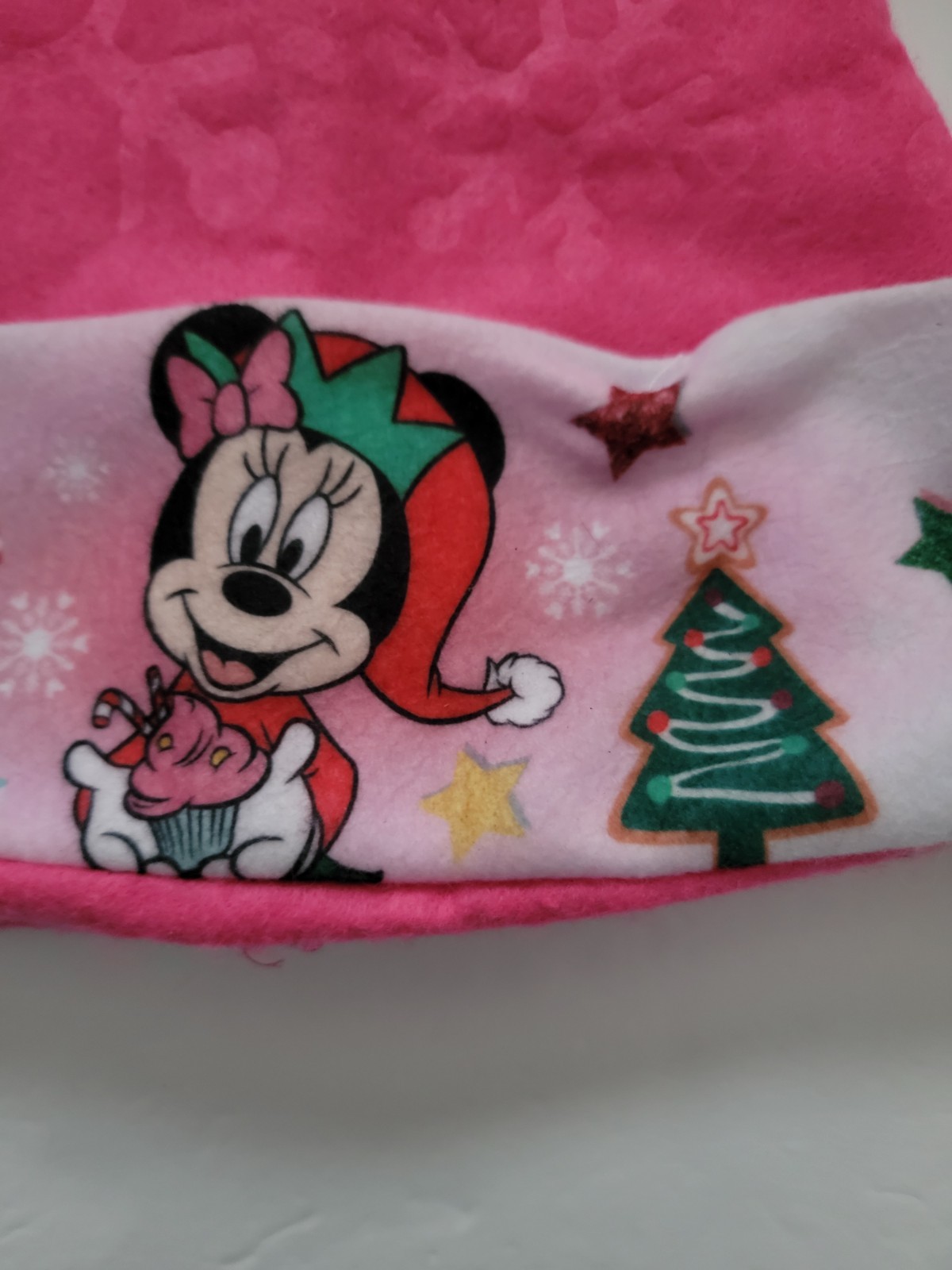 Minnie Mouse Christmas Santa Hat 12″ High Pink Felt With Pom Pom New