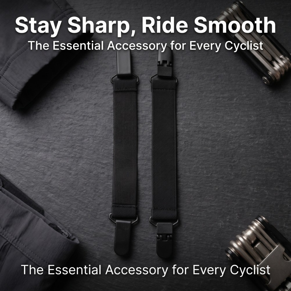 Black Reusable Motorcycle Pant Leg Clips Secure Boot Straps for Outdoor Work