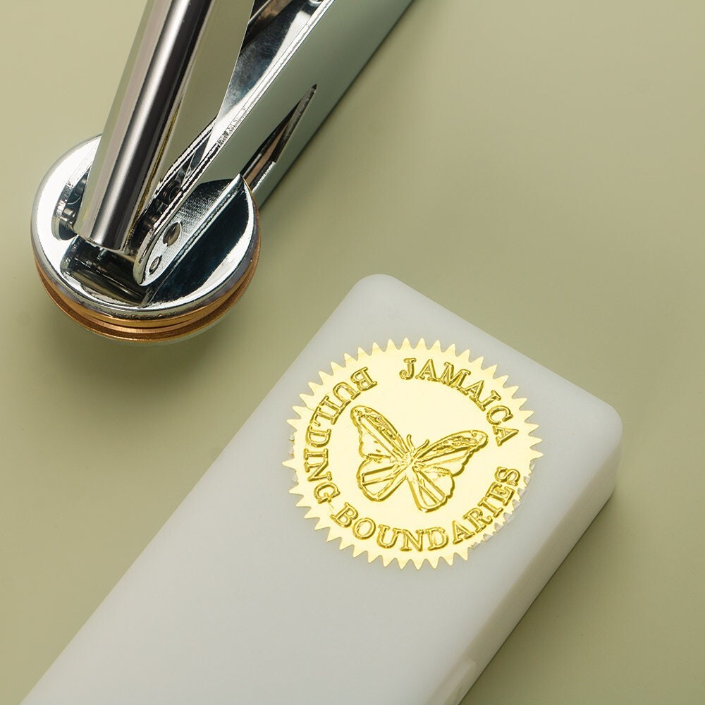 Custom Logo Embosser Stamp Steel Embosser Stamp Perfect for Weddings Libraries