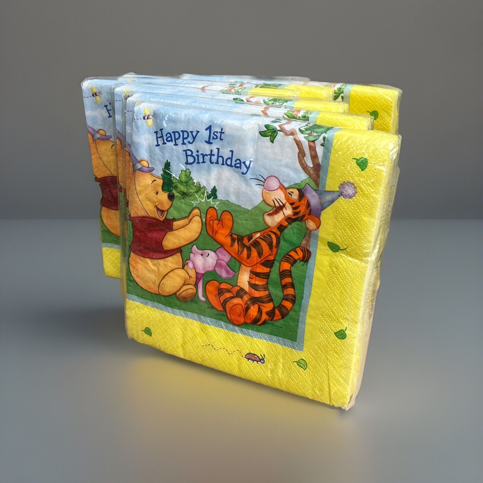 Vtg Hallmark Disney Winnie the Pooh 1st Birthday Napkins Lot of 6 Packs