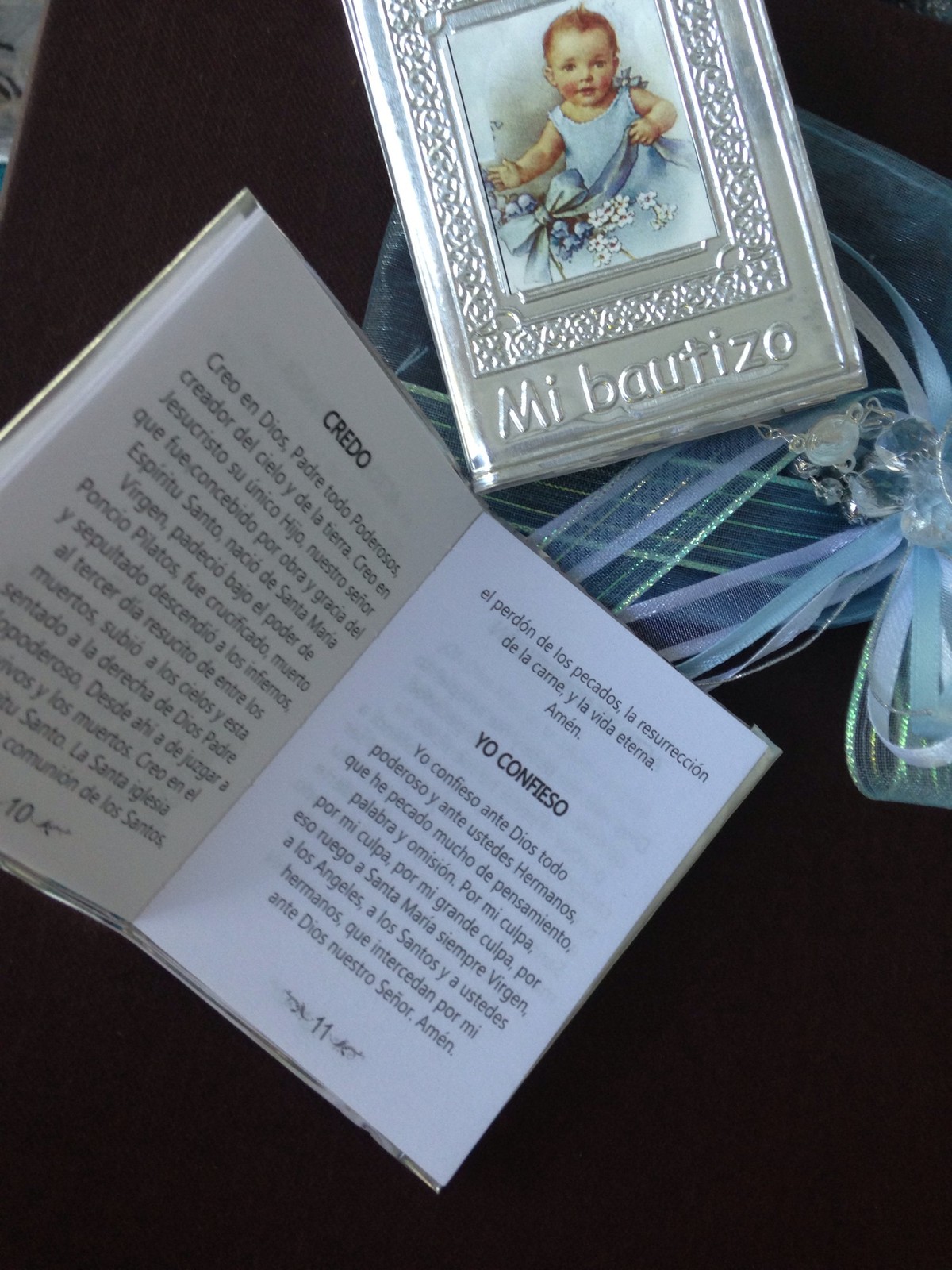 12 Pc Blue Baptism Favors/ Recuerdos De Bautizo En Repujado/ Prayer Book