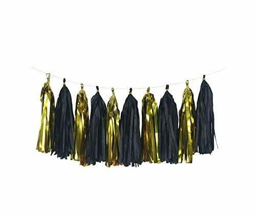 Bipra 85 Pieces Black & Gold Party Decorations – Includes Happy Birthday Banner